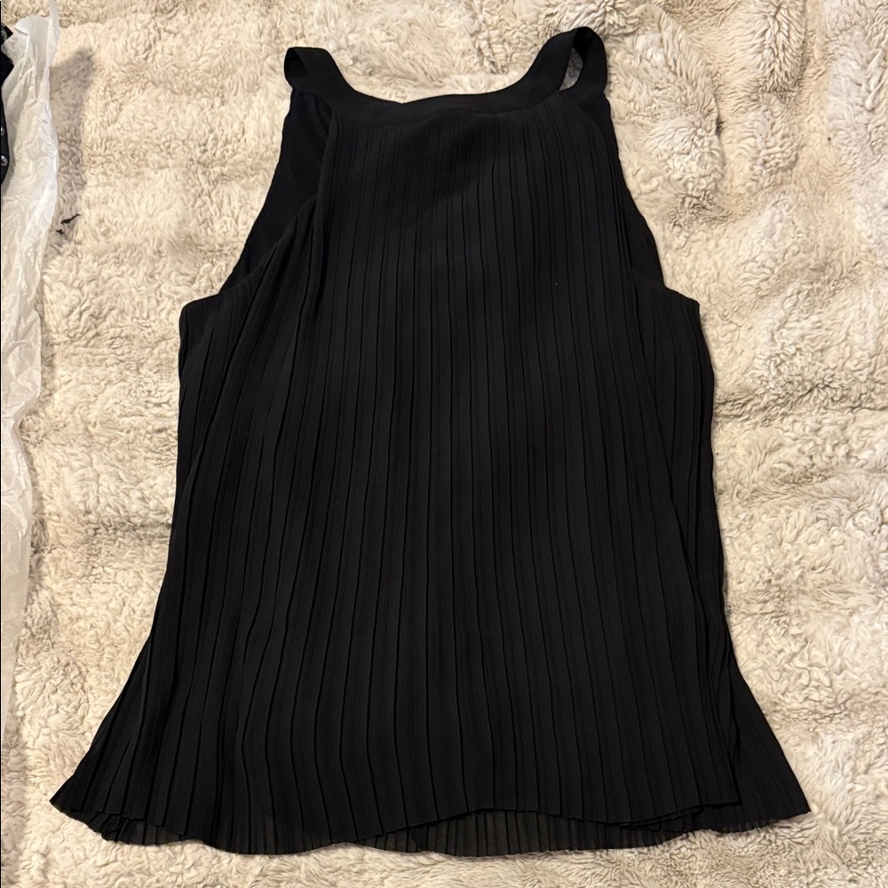 Massimo Dutti Black Pleated Tank Top size S